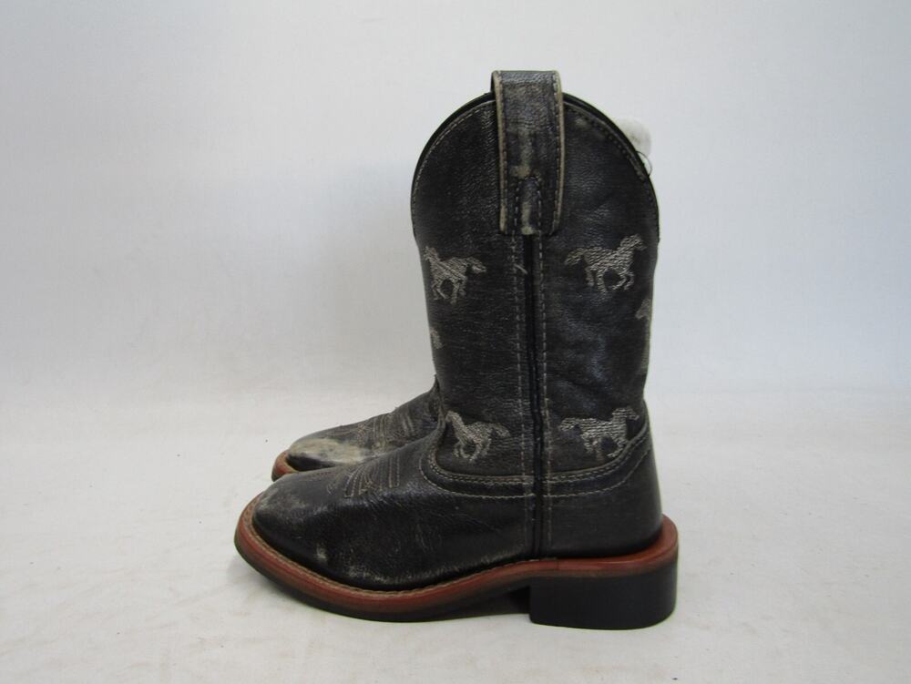 Smoky Mountain Little Kids Youth Size 10 R Black Western Cowboy Boots